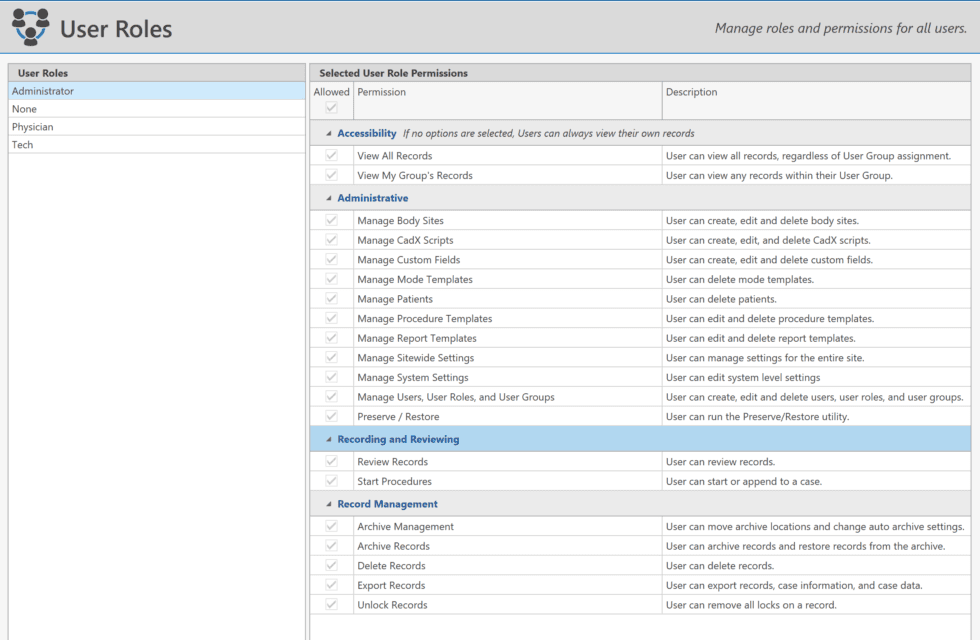 사용자 역할 및 권한