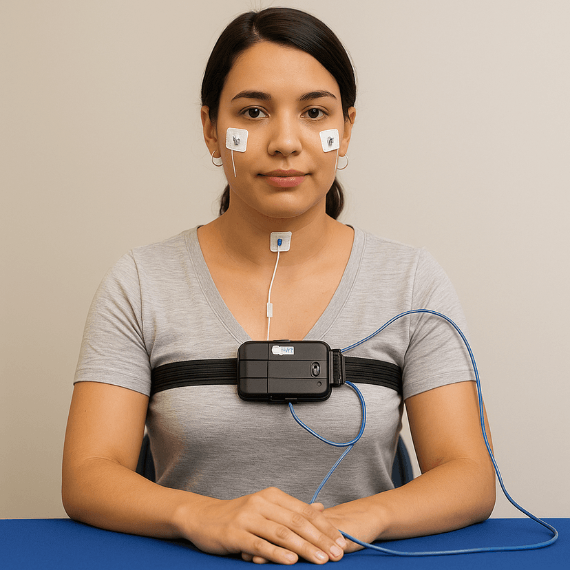 Sleepmate 센서를 착용한 환자